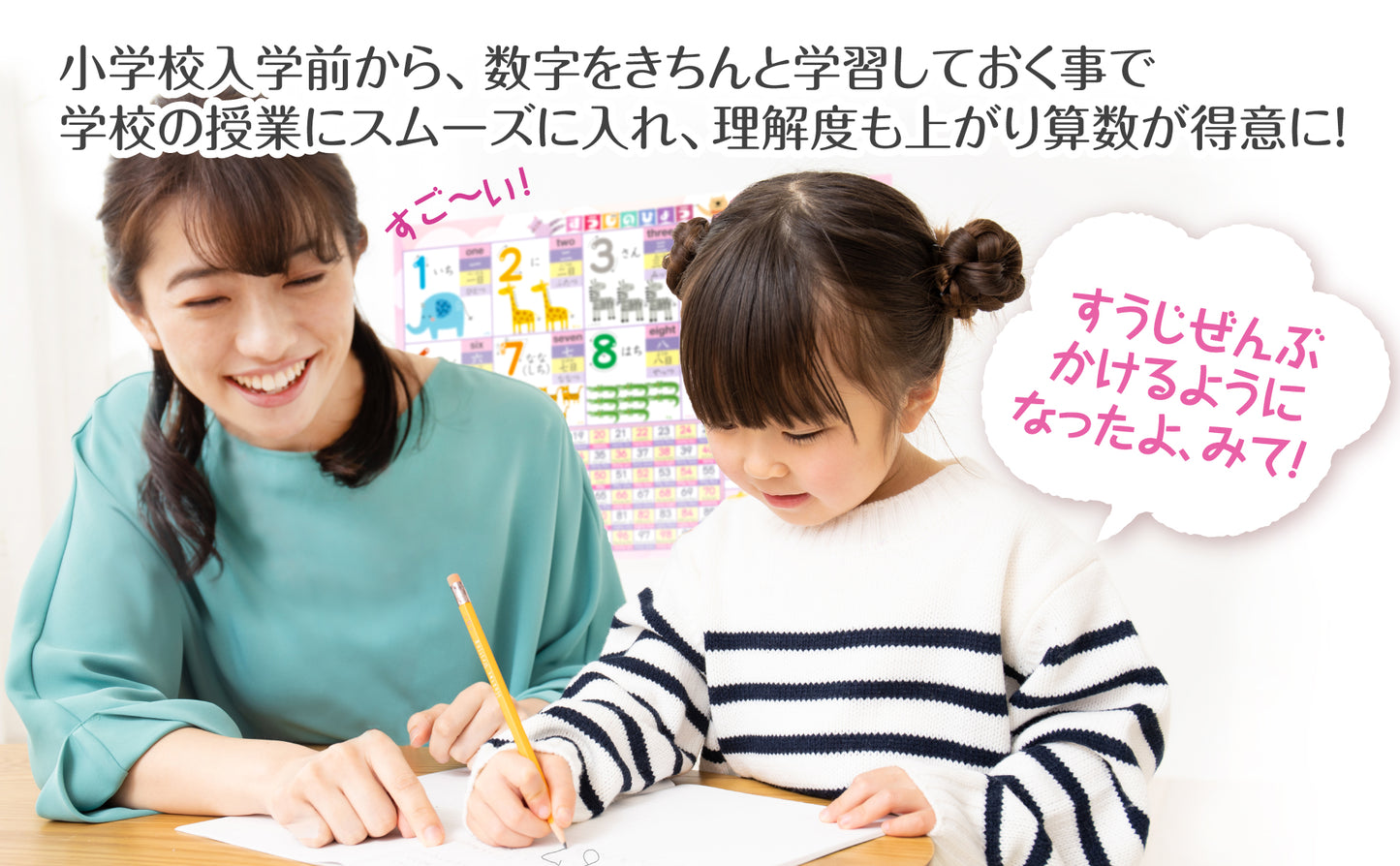 すうじのひょう 動物 お風呂ポスター