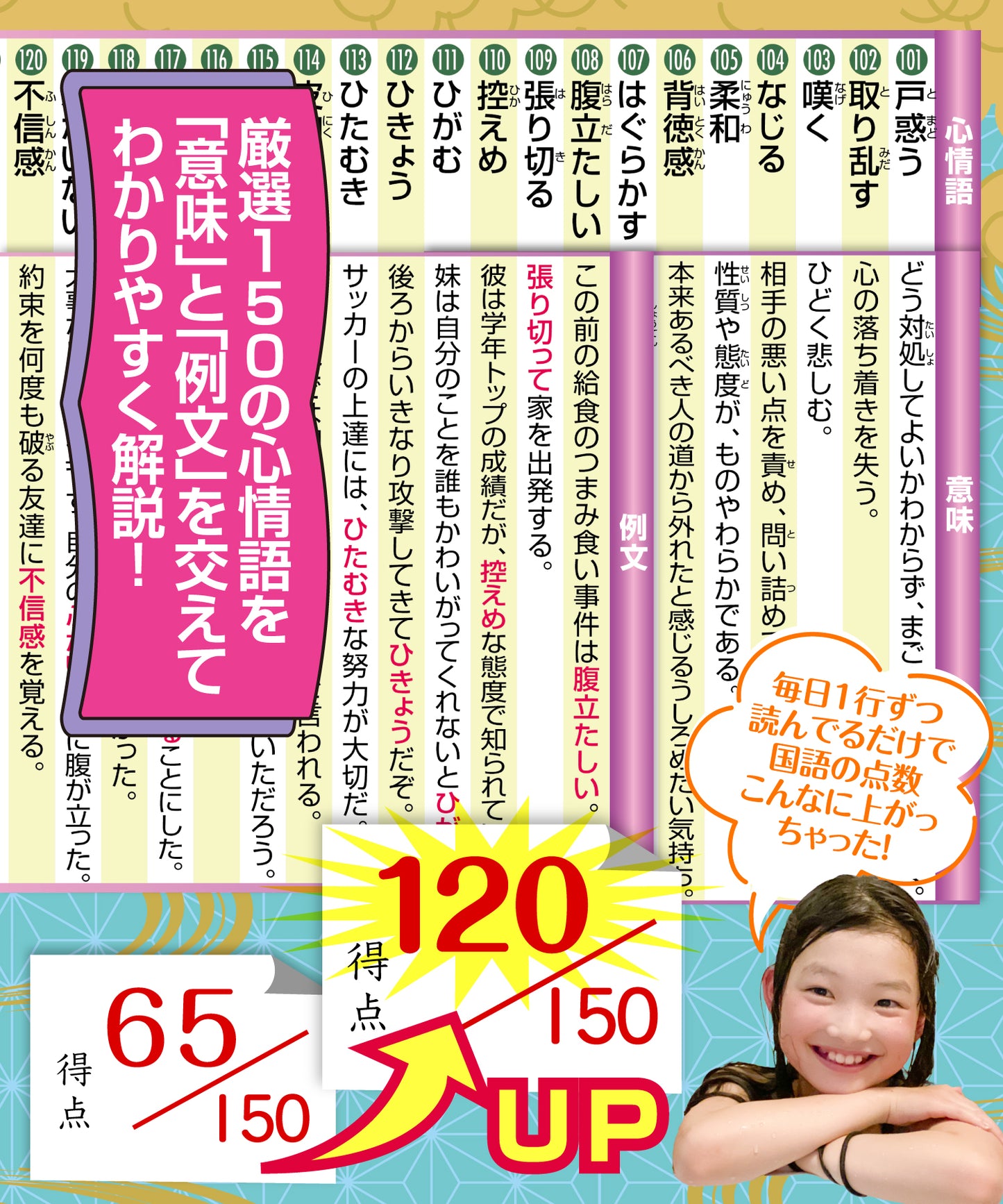 中学受験マスター国語 心情語まとめ お風呂ポスター 3枚セット