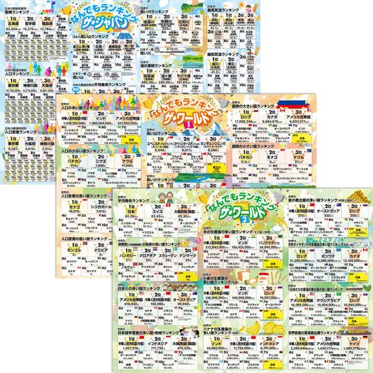 日本と世界の地理雑学 ランキング お風呂ポスター 3枚セット