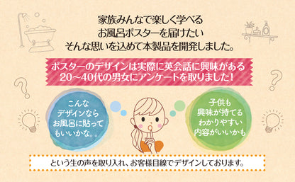 カンタン日常英会話フレーズ集 大人も学べるお風呂ポスター 3枚セット