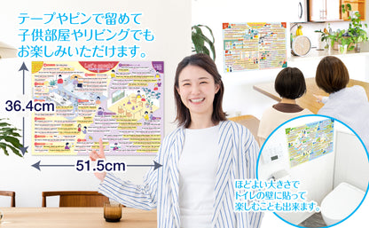 カンタン日常英会話フレーズ集 大人も学べるお風呂ポスター 3枚セット