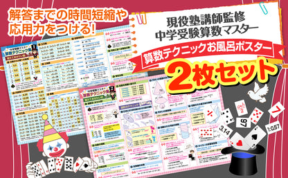 中学受験マスター算数テクニック集 お風呂ポスター 2枚セット