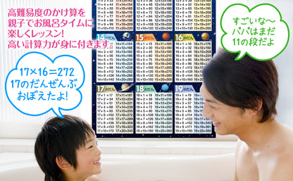インド式かけ算表 11〜19の段 お風呂ポスター（宇宙デザイン）