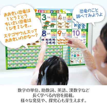 すうじのひょう 恐竜 お風呂ポスター