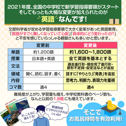 中学３年間の英単語と英文法 新学習指導要領対応 追加コンテンツ分 お風呂ポスター 2枚セット