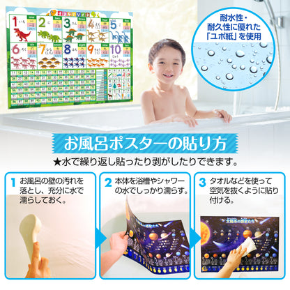 すうじのひょう 恐竜 お風呂ポスター