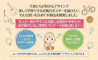 日本地図＆世界地図＆宇宙地図（太陽系）お風呂ポスター 3枚セット