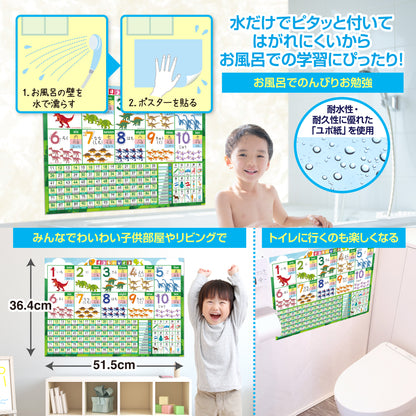 すうじのひょう 恐竜 お風呂ポスター